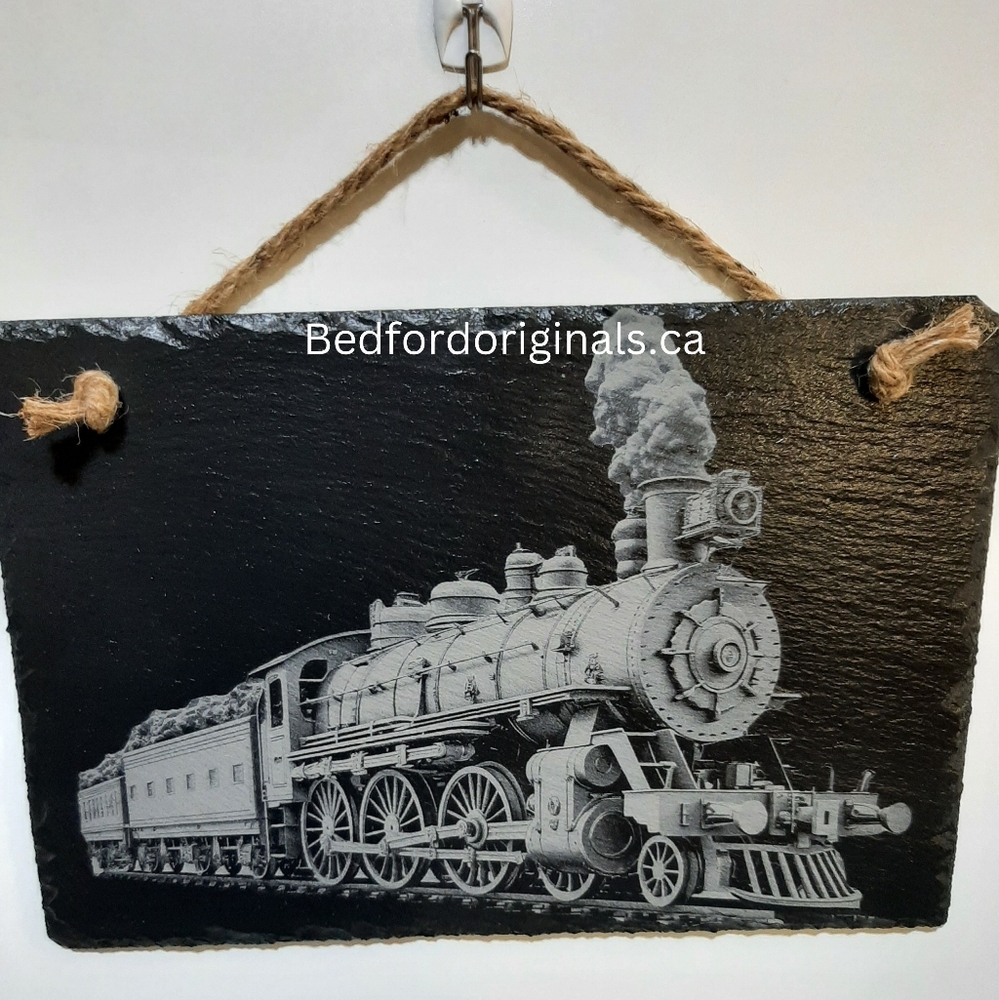 Engraved Slate Decor - Train